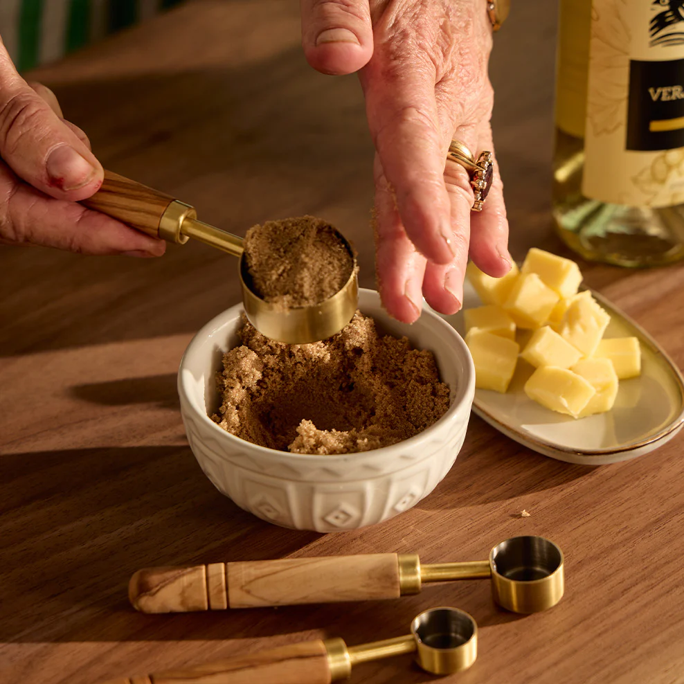 Brass Measuring Spoons with Olive Wood Handles - 4 Set - Image 7