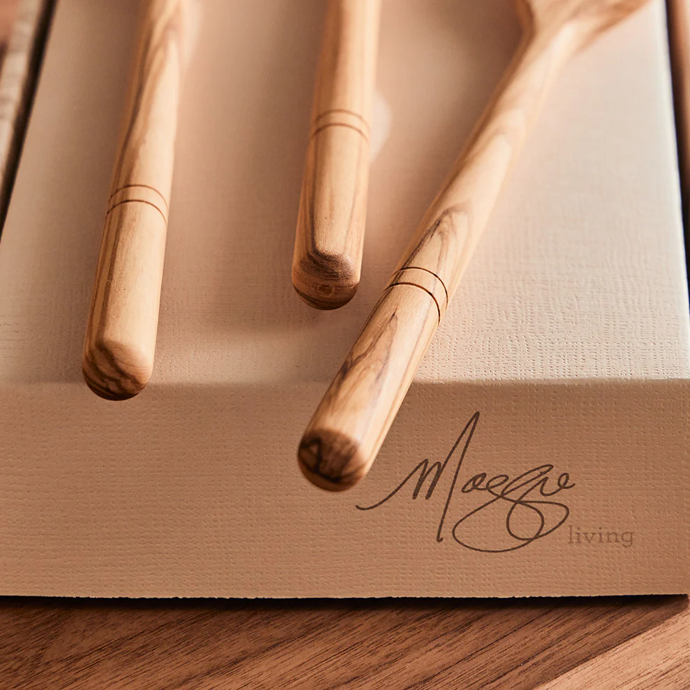 Italian Olive Wood Wooden Spoon Set of 3 - Image 6