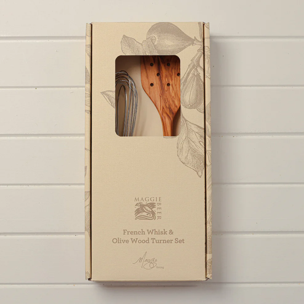 Maggie Living Olive Wood French Whisk & Turner Set - Image 6