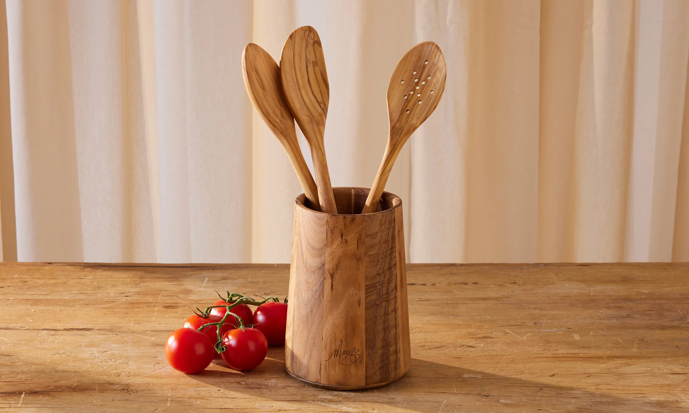 Maggie Living Teak Utensil Holder
